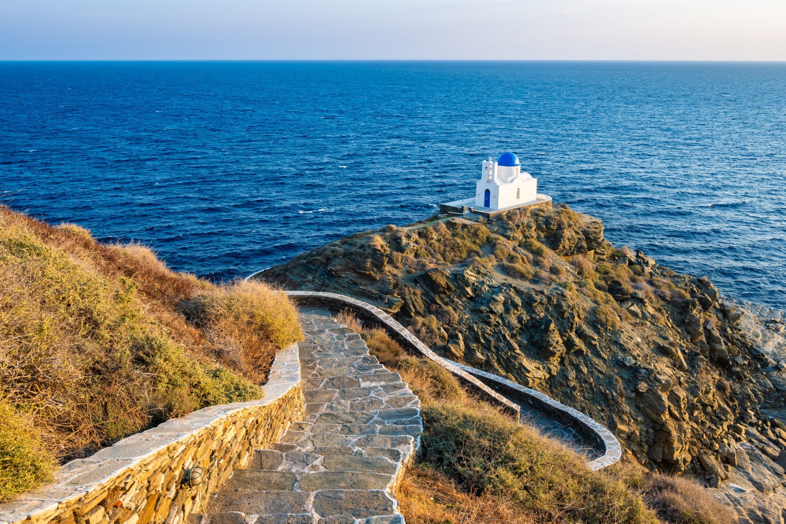 Coastal,Path,With,Steps,To,Small,Church,Built,On,Rocks