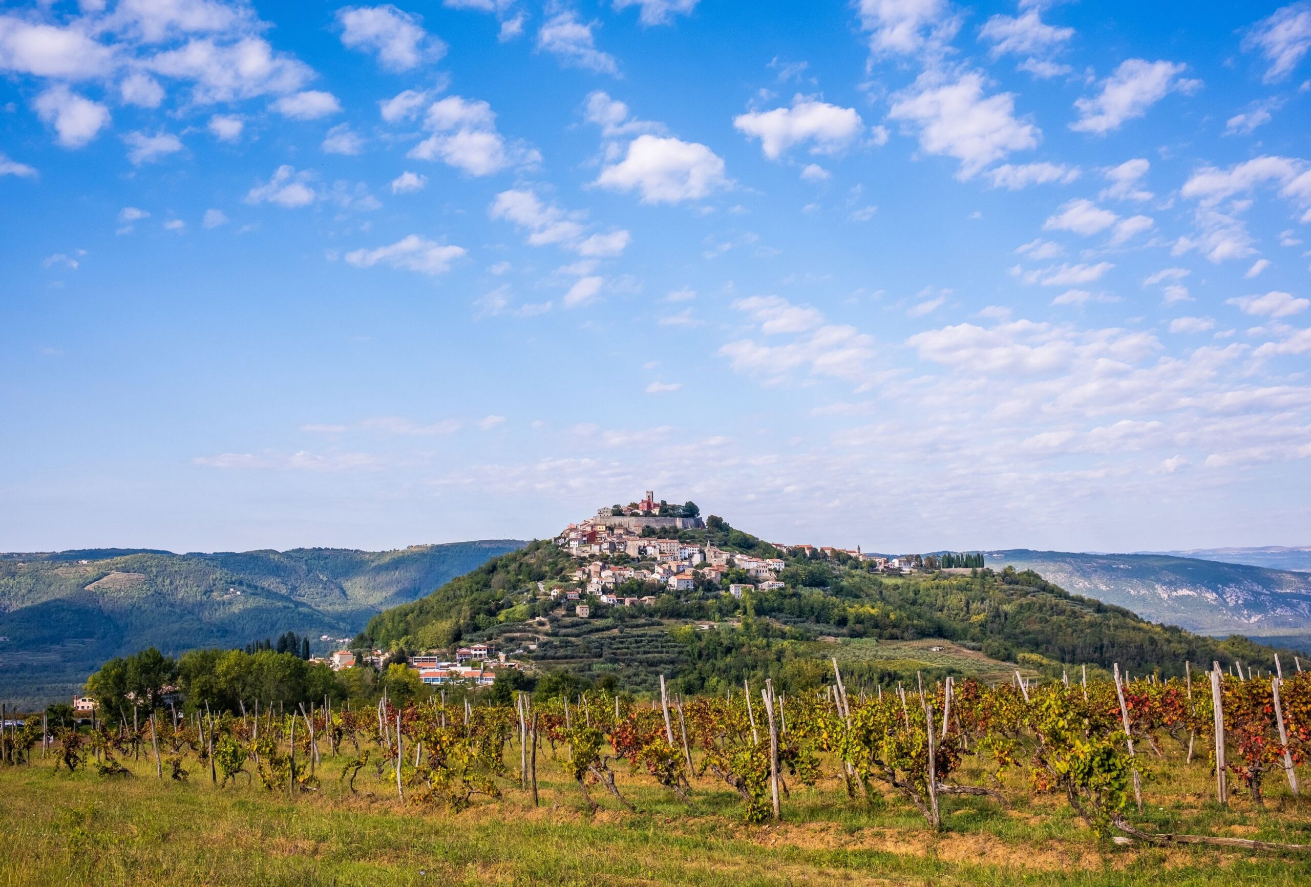 The,Ancient,Town,Of,Motovun,Stands,Tall,,Surrounded,By,Lush